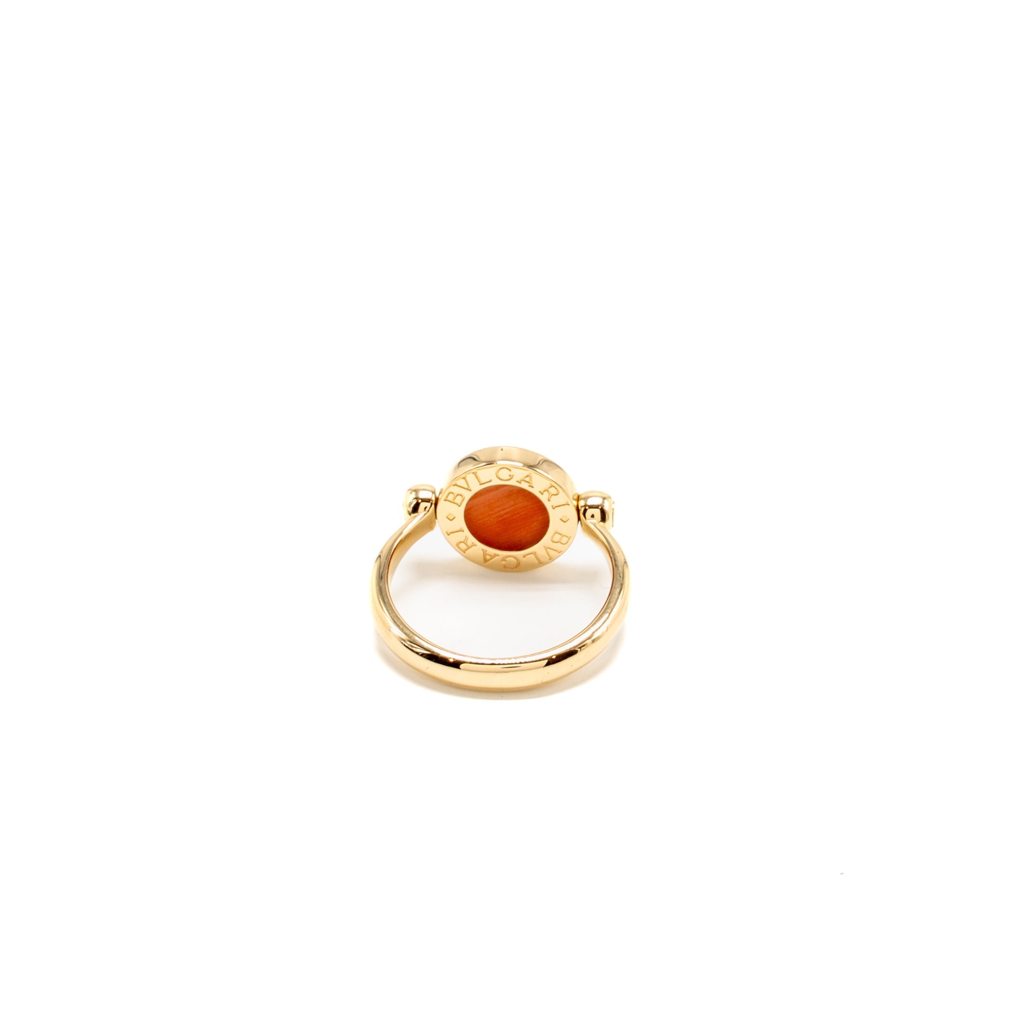 BVLGARI BVLGARI RING YELLOW GOLD/ONYX/CORAL BLACK/ORANGE