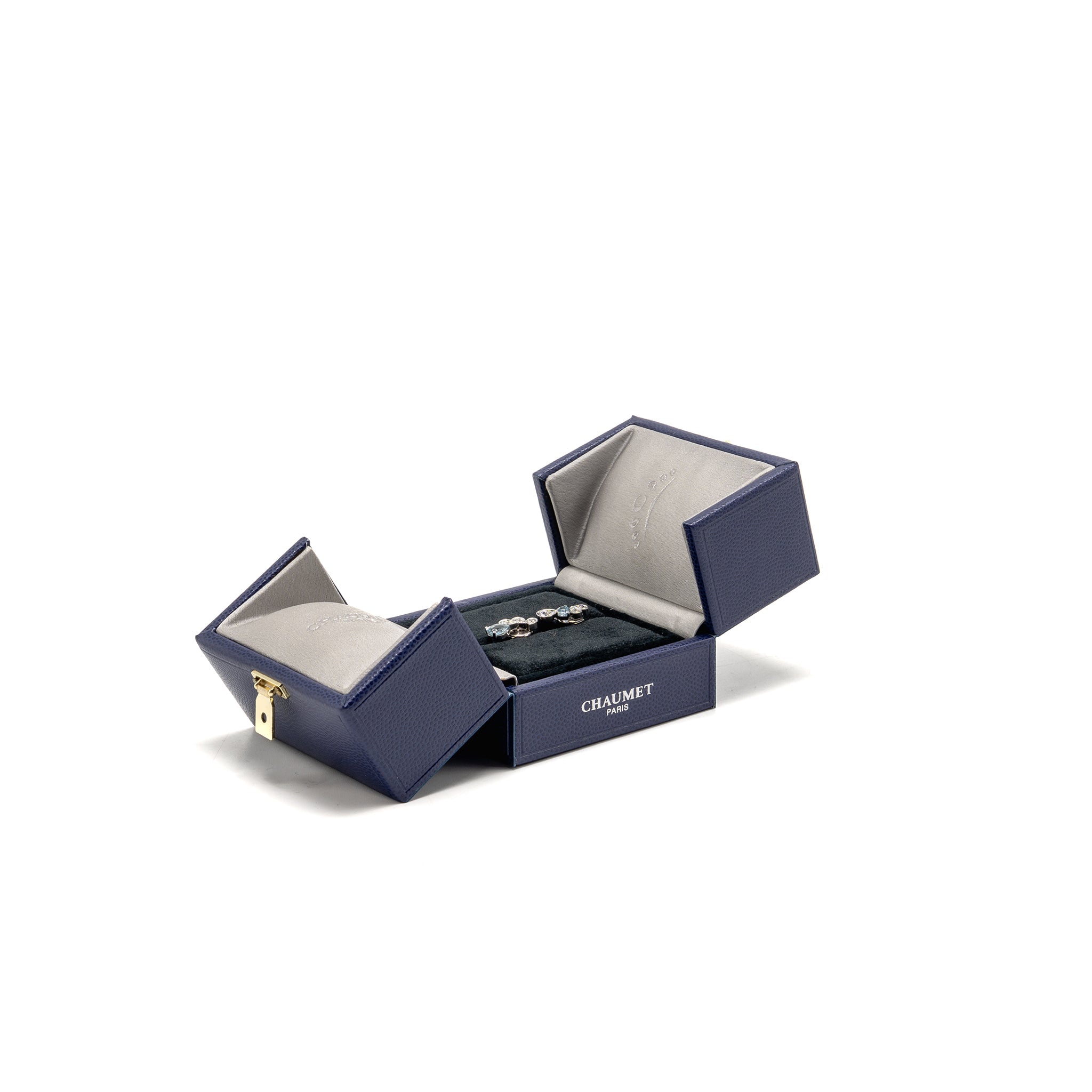 CHAUMET JOSEPHINE RONDE D’AIGRETTES EARRINGS AQUAMARINE/DIAMOND WHITE GOLD