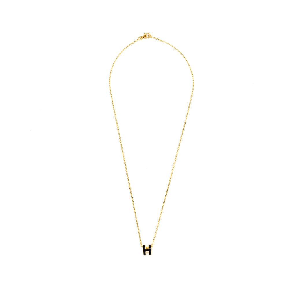 HERMES MINI POP H PENDANT BLACK GHW