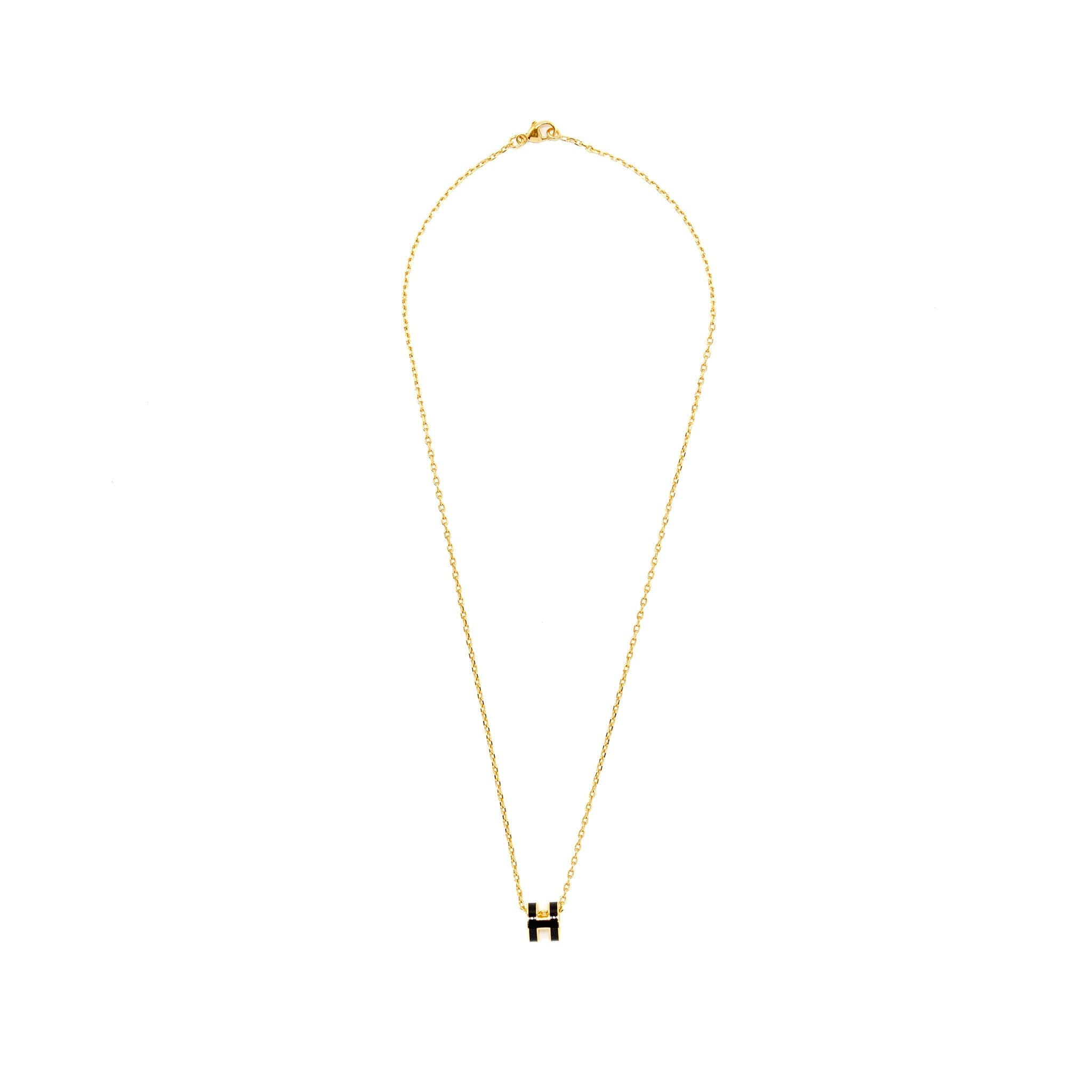 HERMES MINI POP H PENDANT BLACK GHW