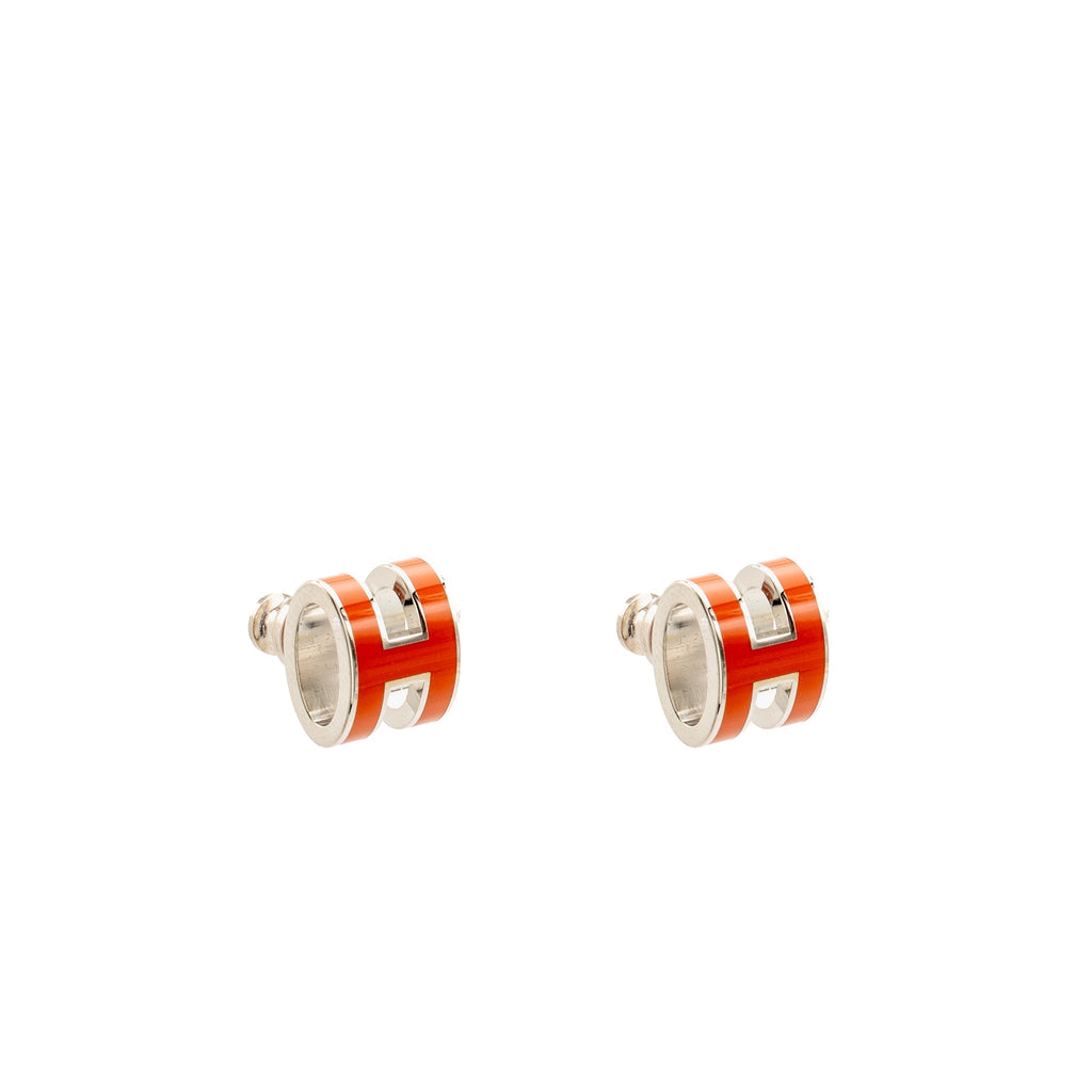 HERMES POP H EARRINGS ORANGE SHW