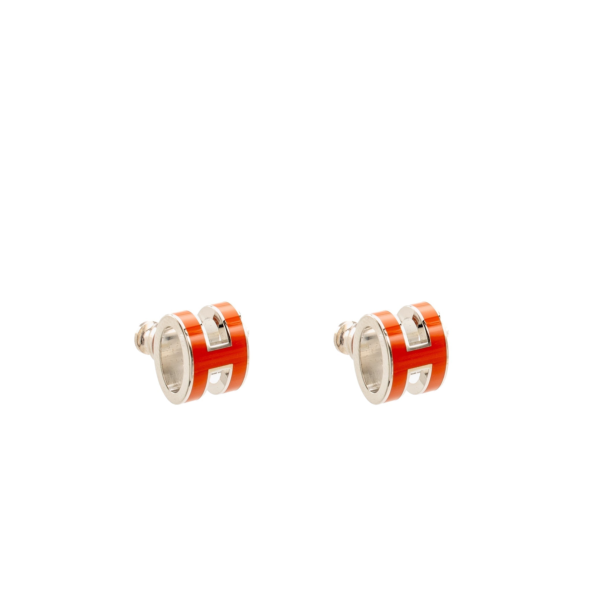 HERMES POP H EARRINGS ORANGE SHW
