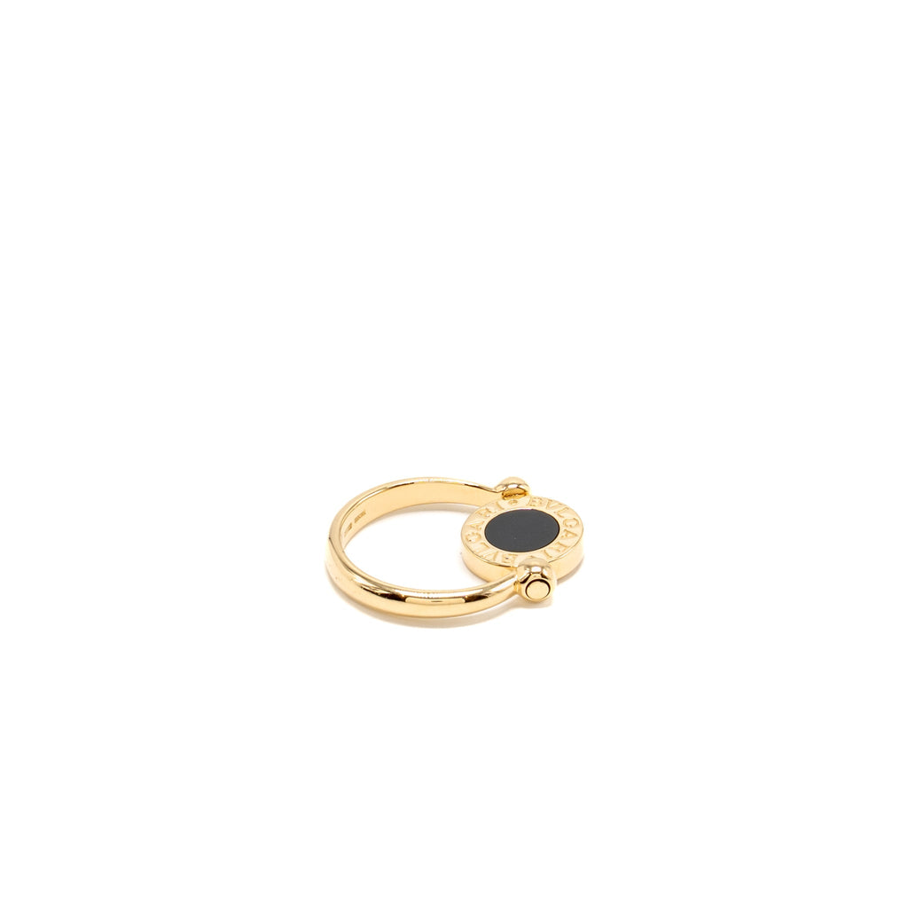 BVLGARI BVLGARI RING YELLOW GOLD/ONYX/CORAL BLACK/ORANGE