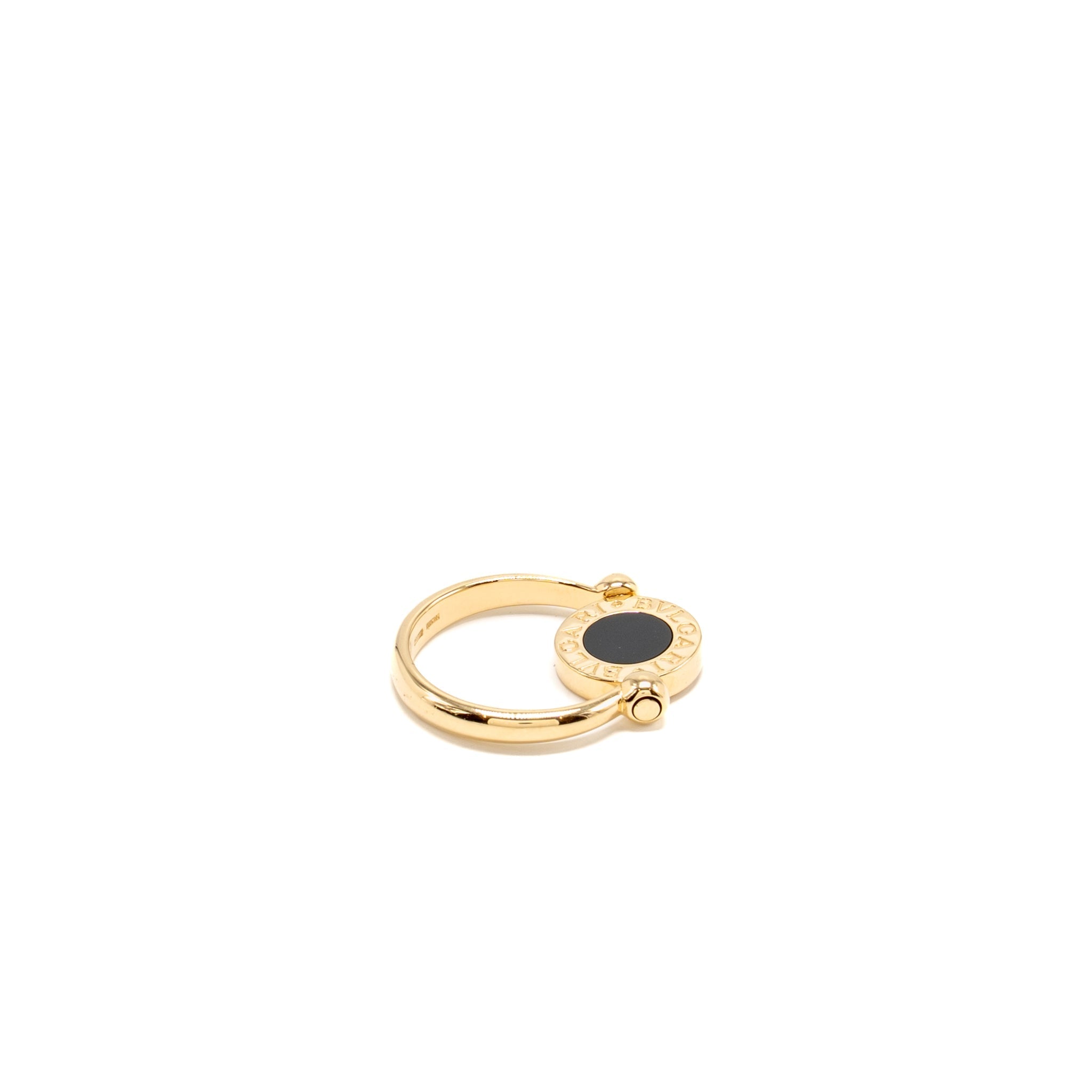 BVLGARI BVLGARI RING YELLOW GOLD/ONYX/CORAL BLACK/ORANGE
