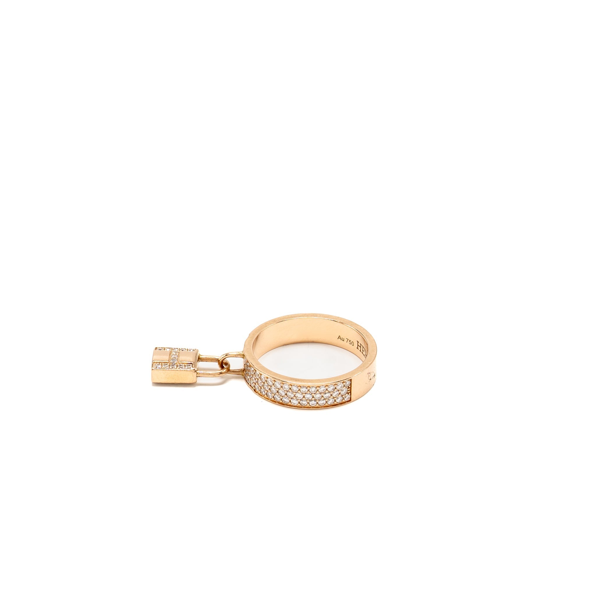 HERMES KELLY CLOCHETTE RING ROSE GOLD DIAMONDS