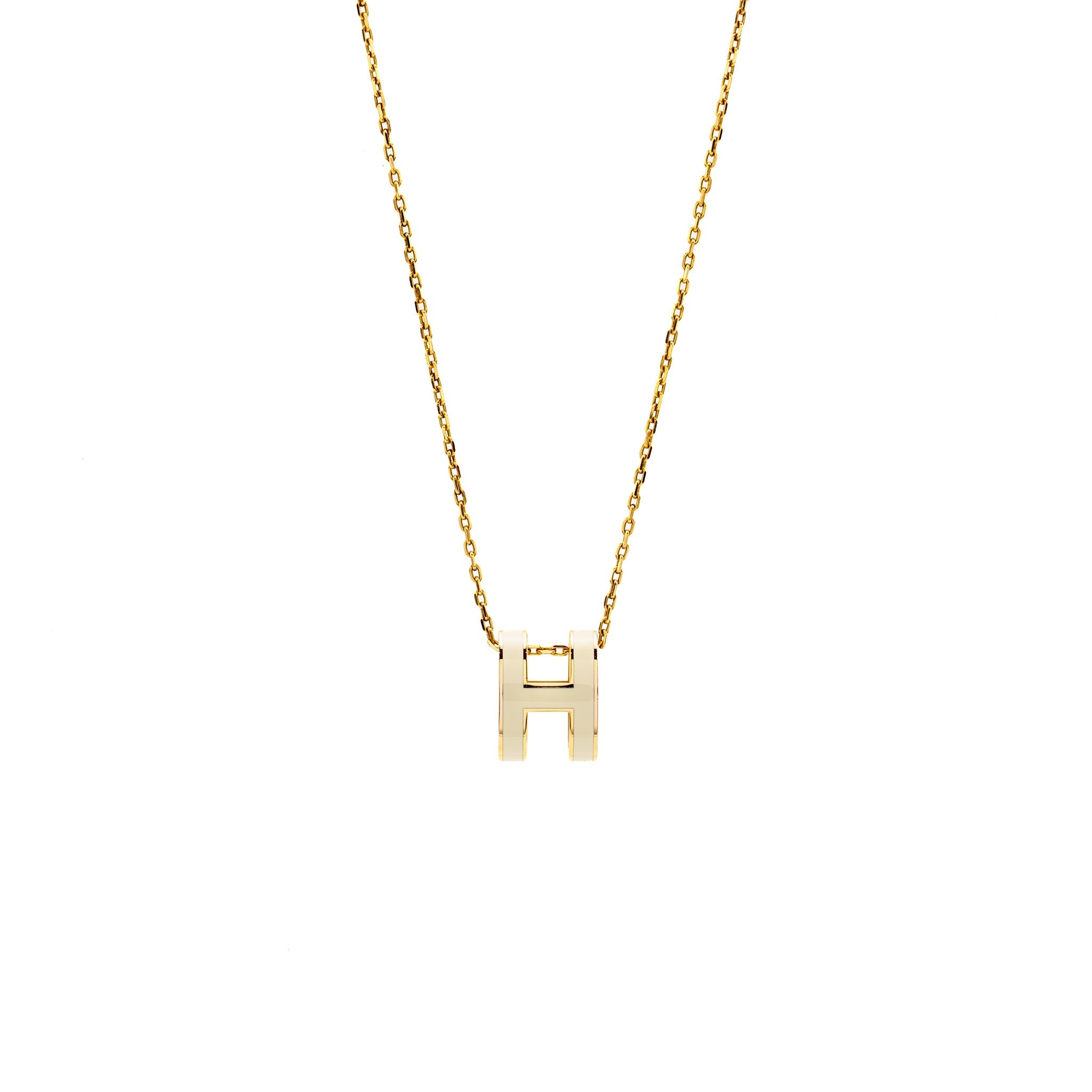 HERMES POP H PENDANT BLANC GHW