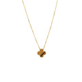 VAN CLEEF AND ARPELS VINTAGE ALHAMBRA PENDANT 18K YELLOW GOLD, TIGER EYE