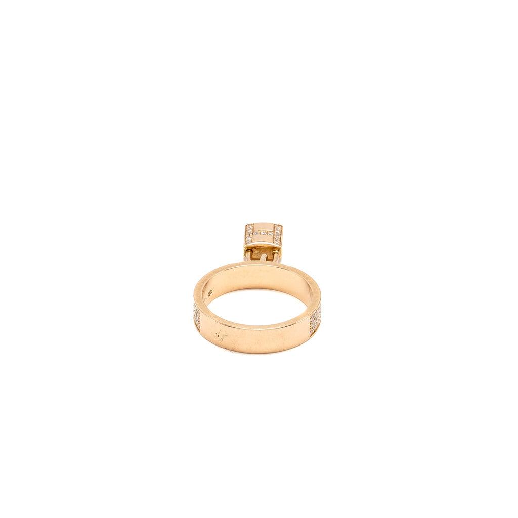 HERMES KELLY CLOCHETTE RING ROSE GOLD DIAMONDS