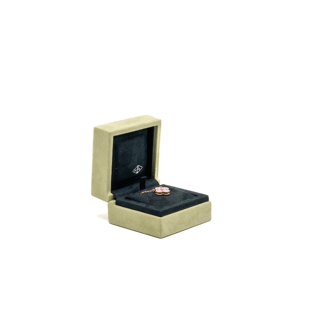 VAN CLEEF & ARPELS 2021 HOLIDAY PENDANT RHODONITE ROSE GOLD WITH DIAMOND
