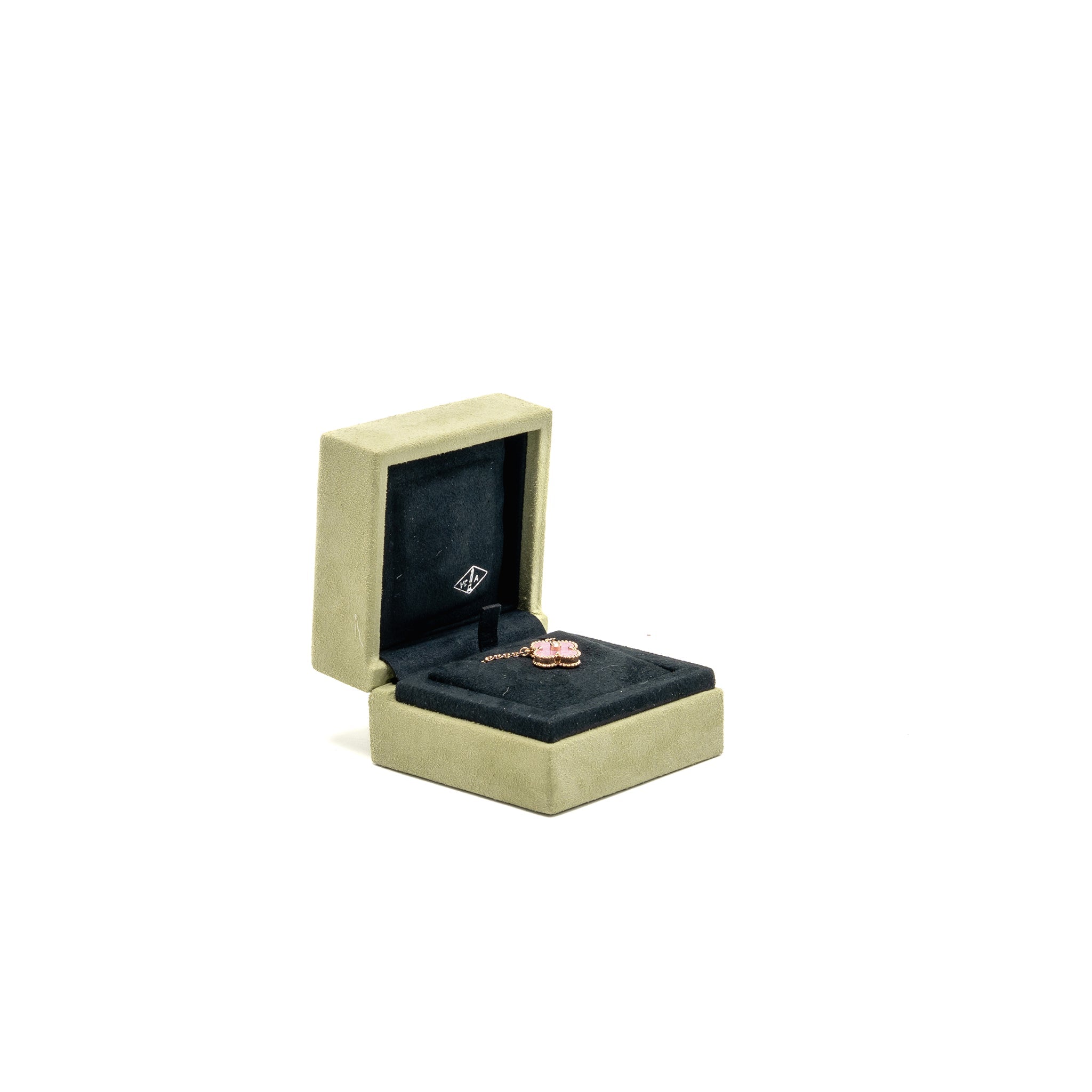 VAN CLEEF & ARPELS 2021 HOLIDAY PENDANT RHODONITE ROSE GOLD WITH DIAMOND