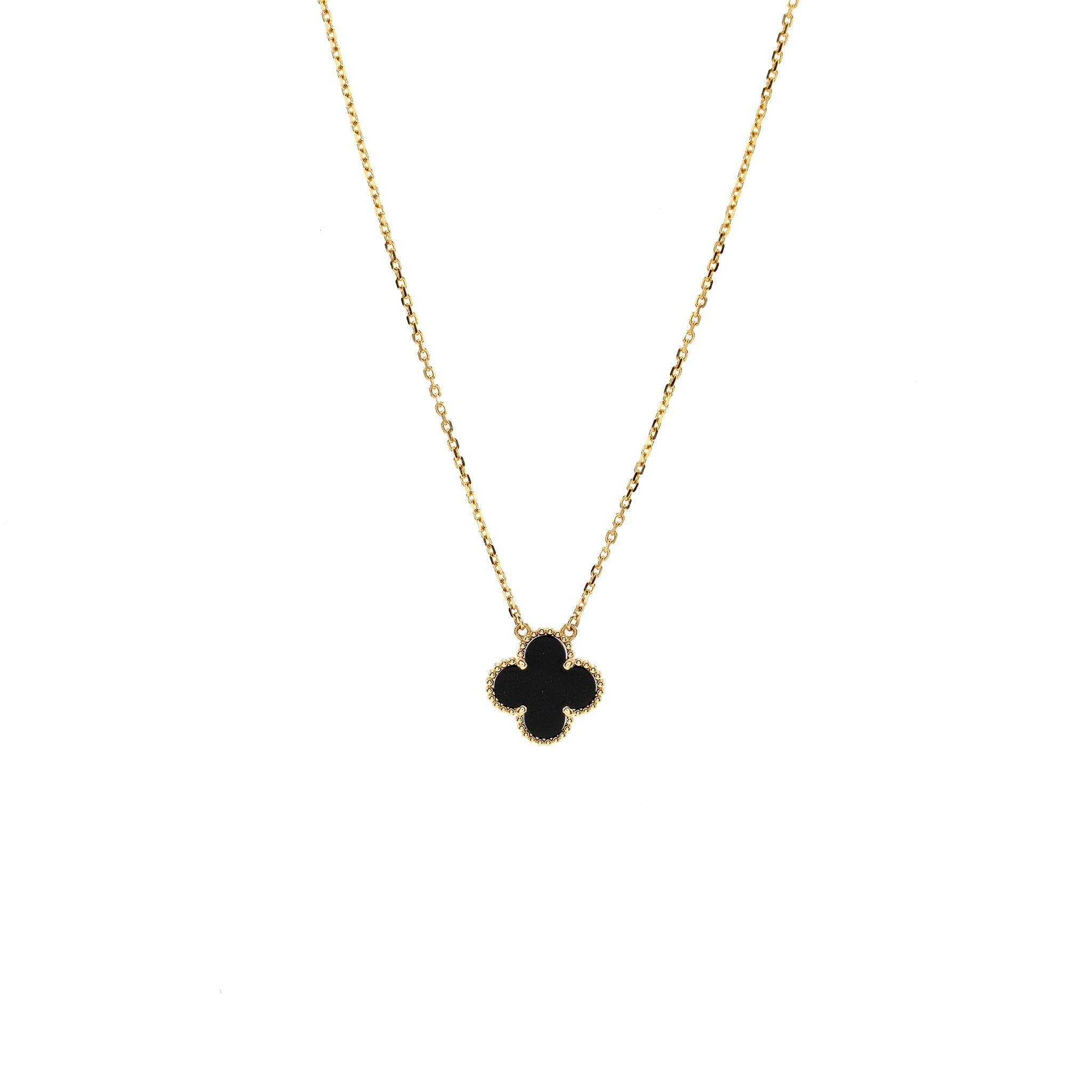 VAN CLEEF & ALHAMBRA VINTAGE ALHAMBRA PENDANT 18K YELLOW GOLD ONYX