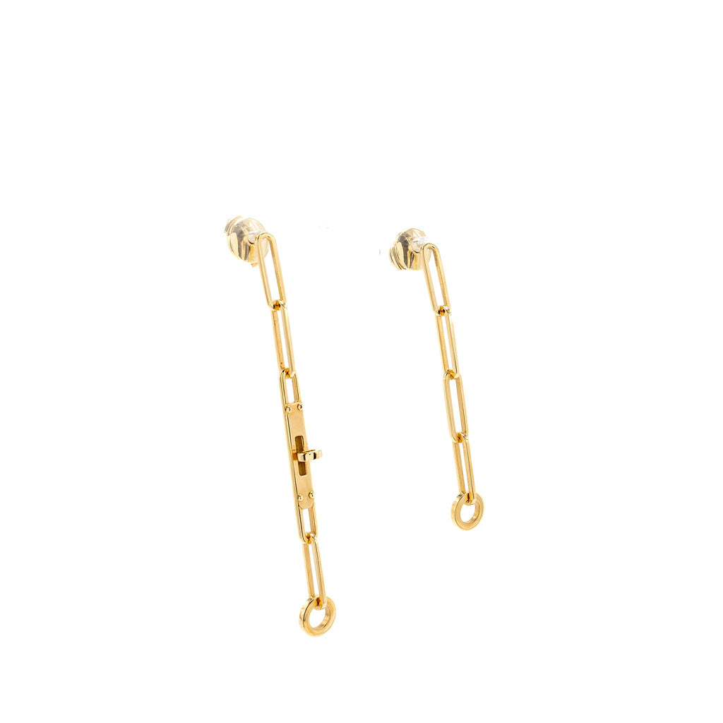 HERMES KELLY CHAINE EARRINGS YELLOW GOLD