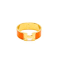 HERMES CLIC CLAC H BRACELET ORANGE GOLD TONE