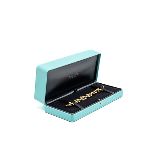 TIFFANY TIFFANY HARDWARE LARGE LINK BRACELET YELLOW GOLD/DIAMONDS