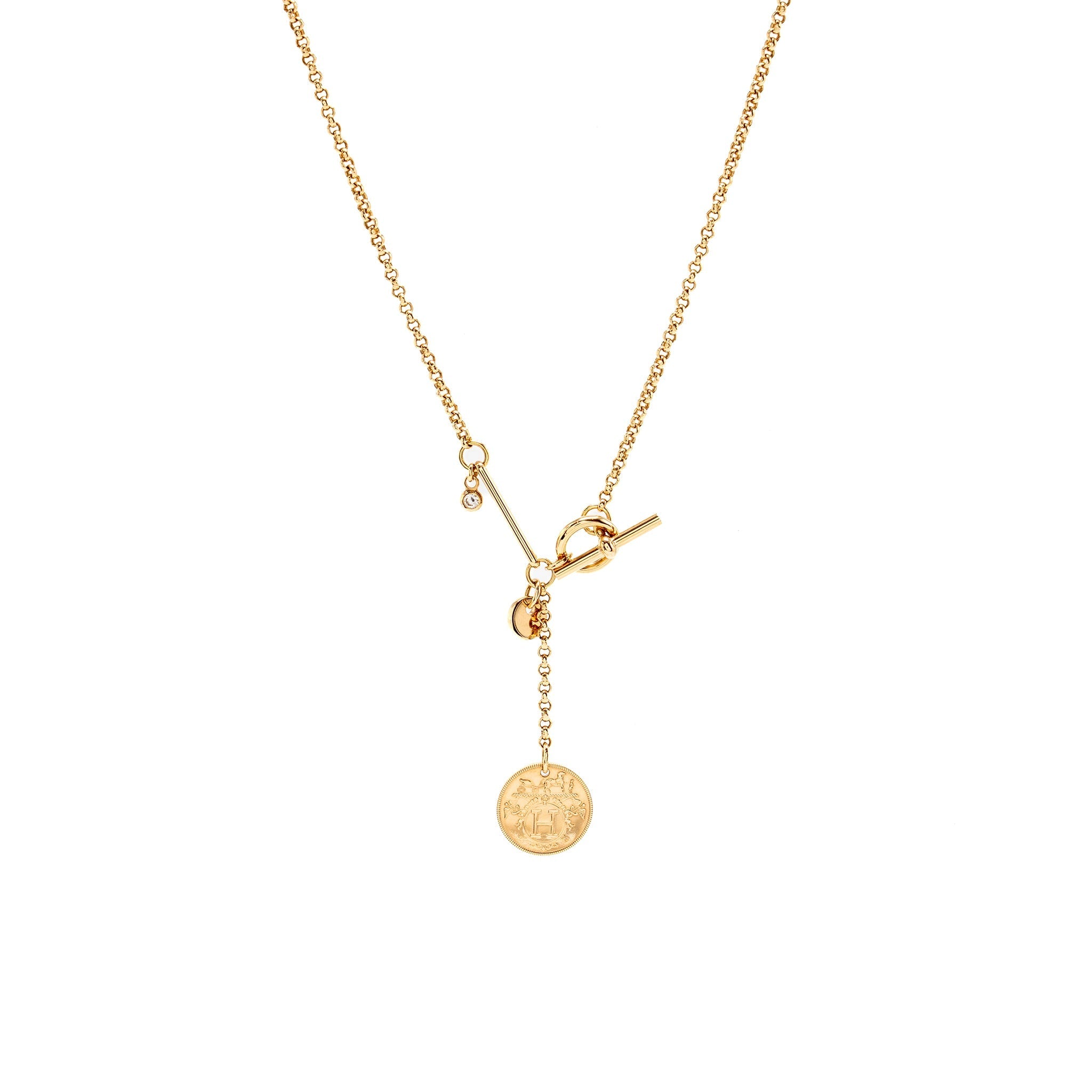HERMES EX-LIBRIS PENDANT ROSE GOLD, DIAMOND