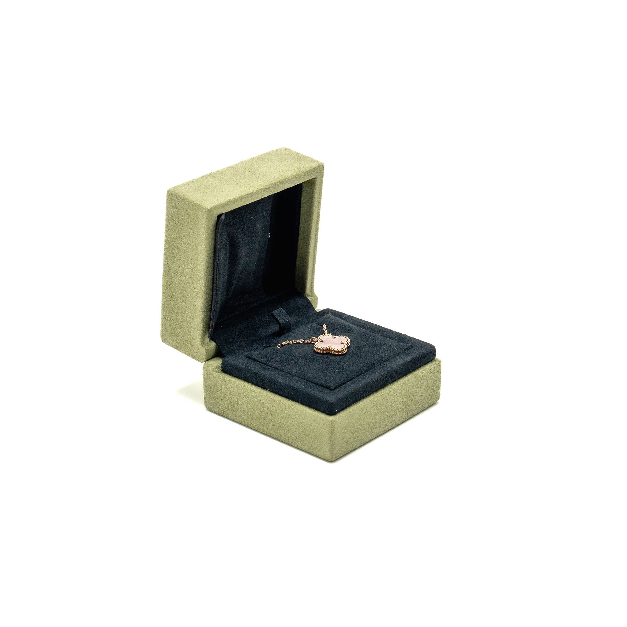 VAN CLEEF AND ARPELS VINTAGE ALHAMBRA PENDANT 18K ROSE GOLD, GREY MOTHER OF PEARL