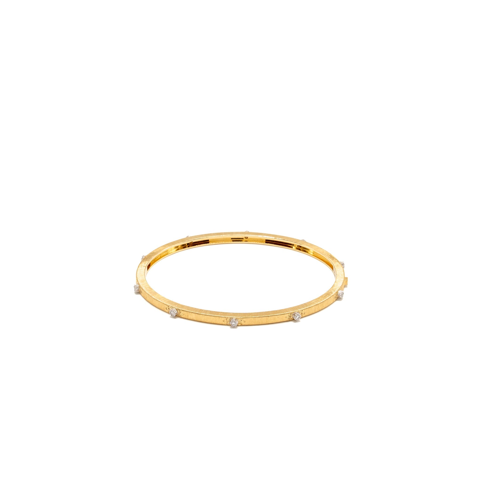 BUCCELLATI MACRI CLASSICA BANDED BRACELET YELLOW AND WHITE GOLD/DIAMONDS