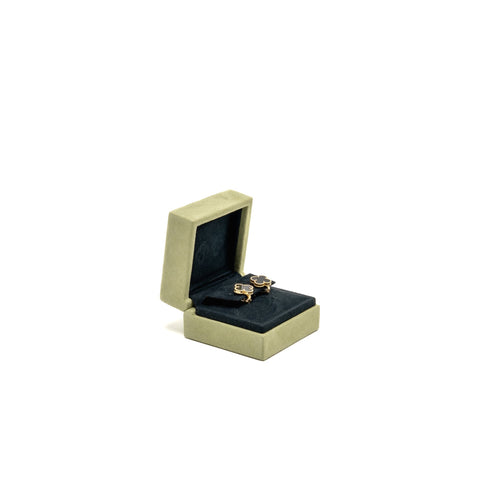 VAN CLEEF AND ARPELS VINTAGE ALHAMBRA EARRINGS 18K YELLOW GOLD, ONYX