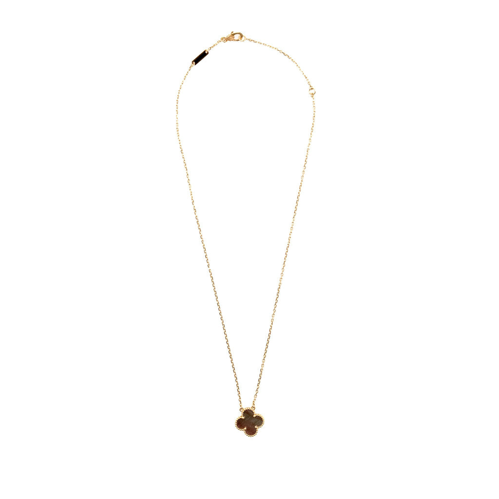 VAN CLEEF AND ARPELS VINTAGE ALHAMBRA PENDANT 18K ROSE GOLD, GREY MOTHER OF PEARL