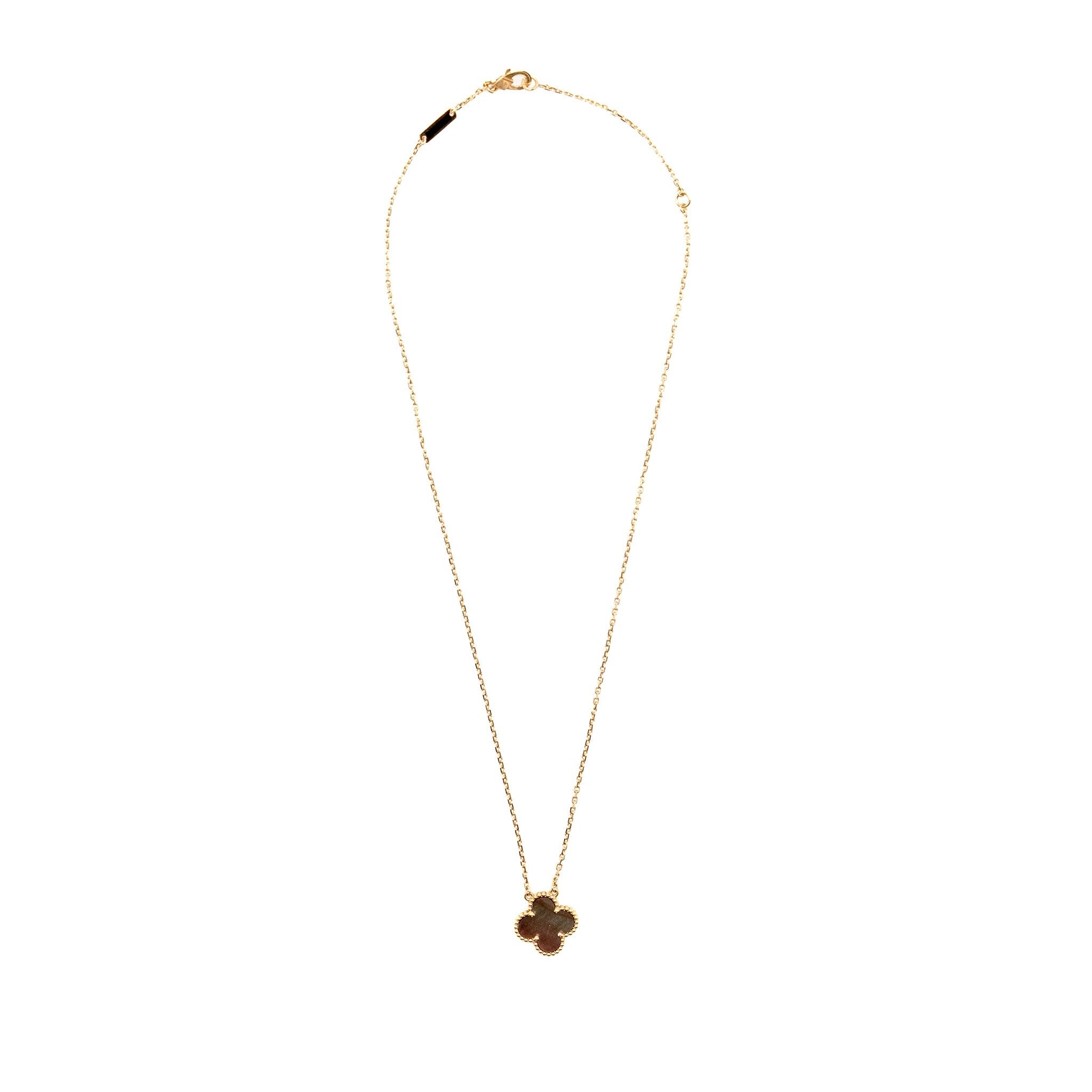 VAN CLEEF AND ARPELS VINTAGE ALHAMBRA PENDANT 18K ROSE GOLD, GREY MOTHER OF PEARL