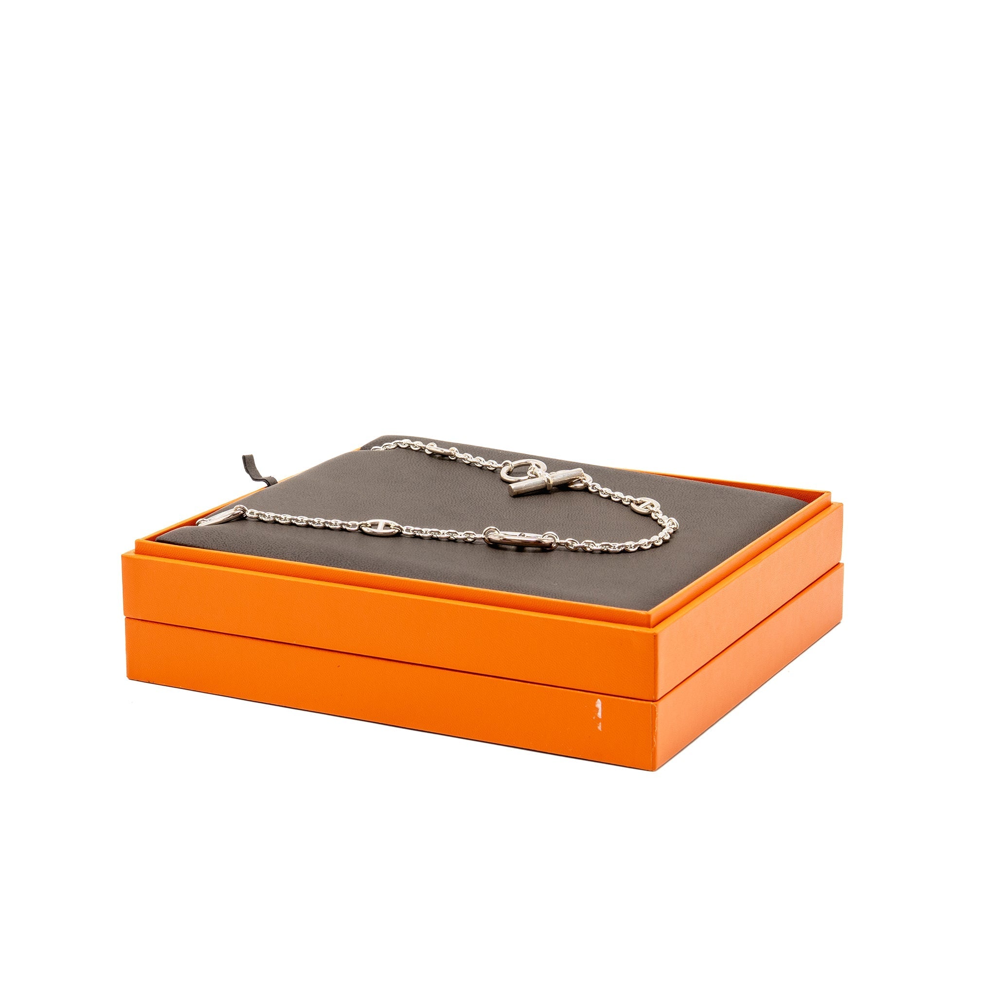 HERMES 120CM FARANDOLE LONG NECKLACE SILVER TONE