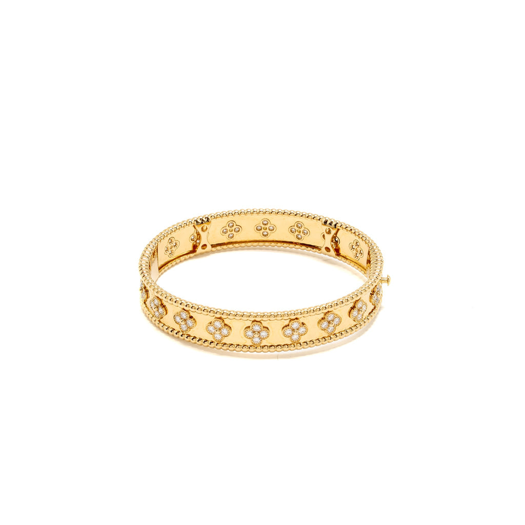 VAN CLEEF AND ARPELS PERLÉE CLOVERS BRACELET YELLOW GOLD, DIAMOND