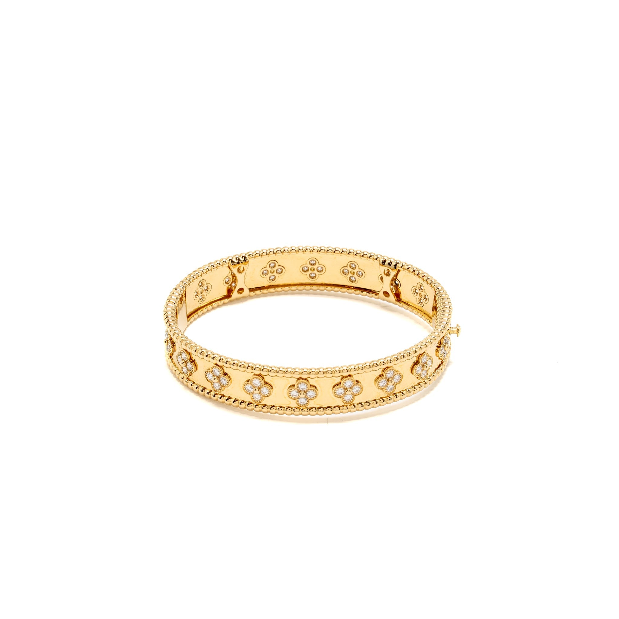 VAN CLEEF AND ARPELS PERLÉE CLOVERS BRACELET YELLOW GOLD, DIAMOND