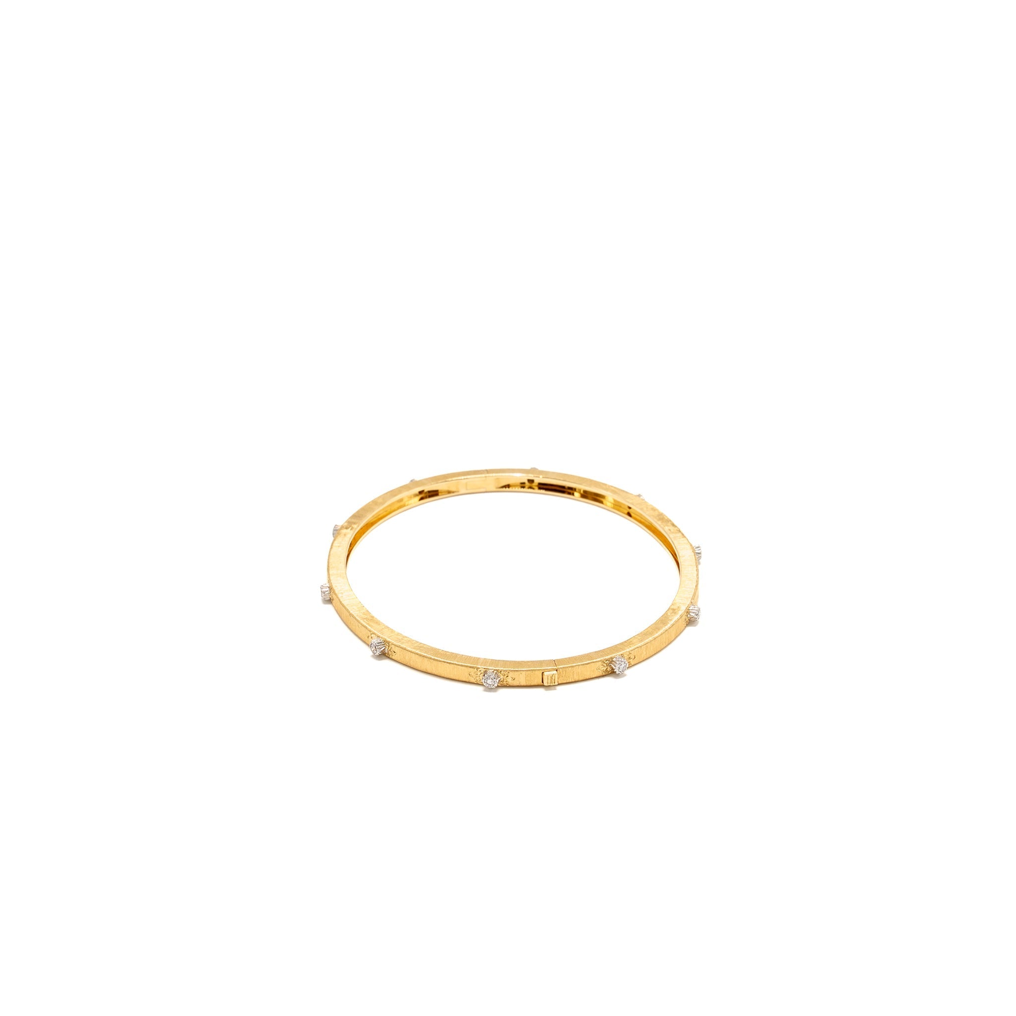 BUCCELLATI MACRI CLASSICA BANDED BRACELET YELLOW AND WHITE GOLD/DIAMONDS