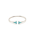 TIFFANY TIFFANY T TURQUOISE WIRE BRACELET WHITE GOLD