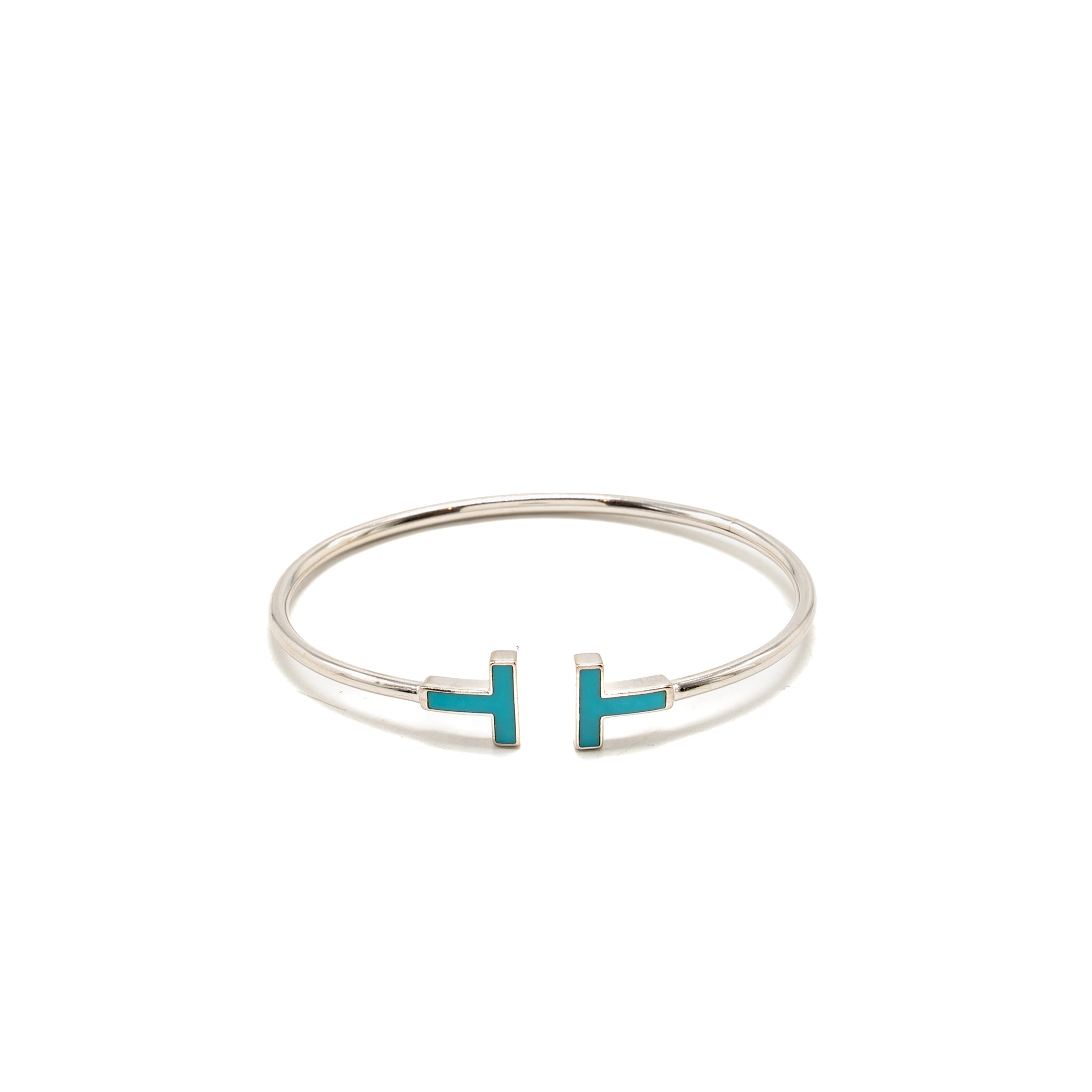 TIFFANY TIFFANY T TURQUOISE WIRE BRACELET WHITE GOLD