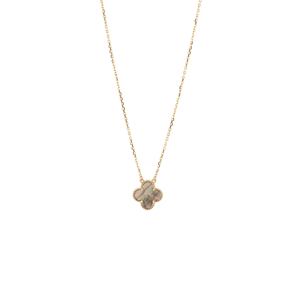 VAN CLEEF AND ARPELS VINTAGE ALHAMBRA PENDANT 18K ROSE GOLD, GREY MOTHER OF PEARL