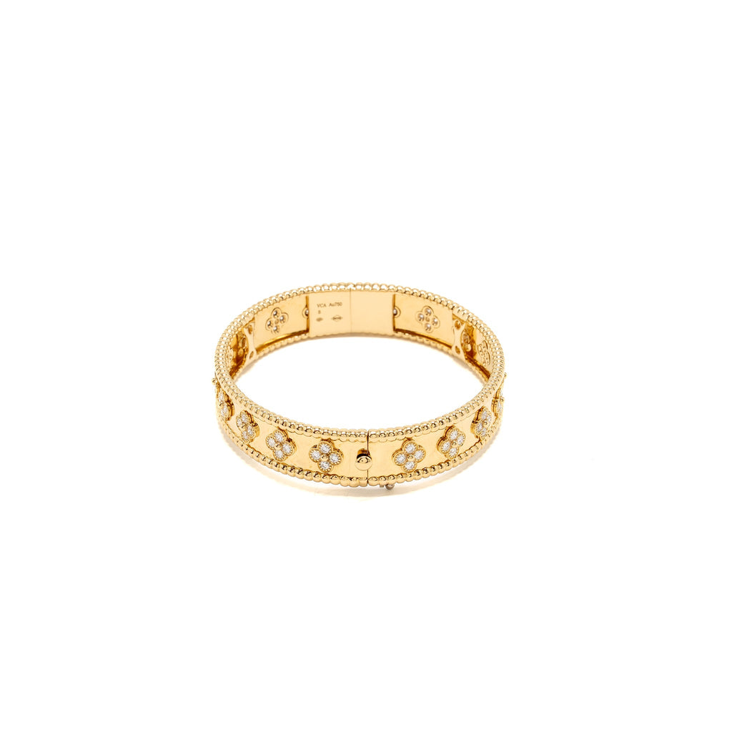 VAN CLEEF AND ARPELS PERLÉE CLOVERS BRACELET YELLOW GOLD, DIAMOND