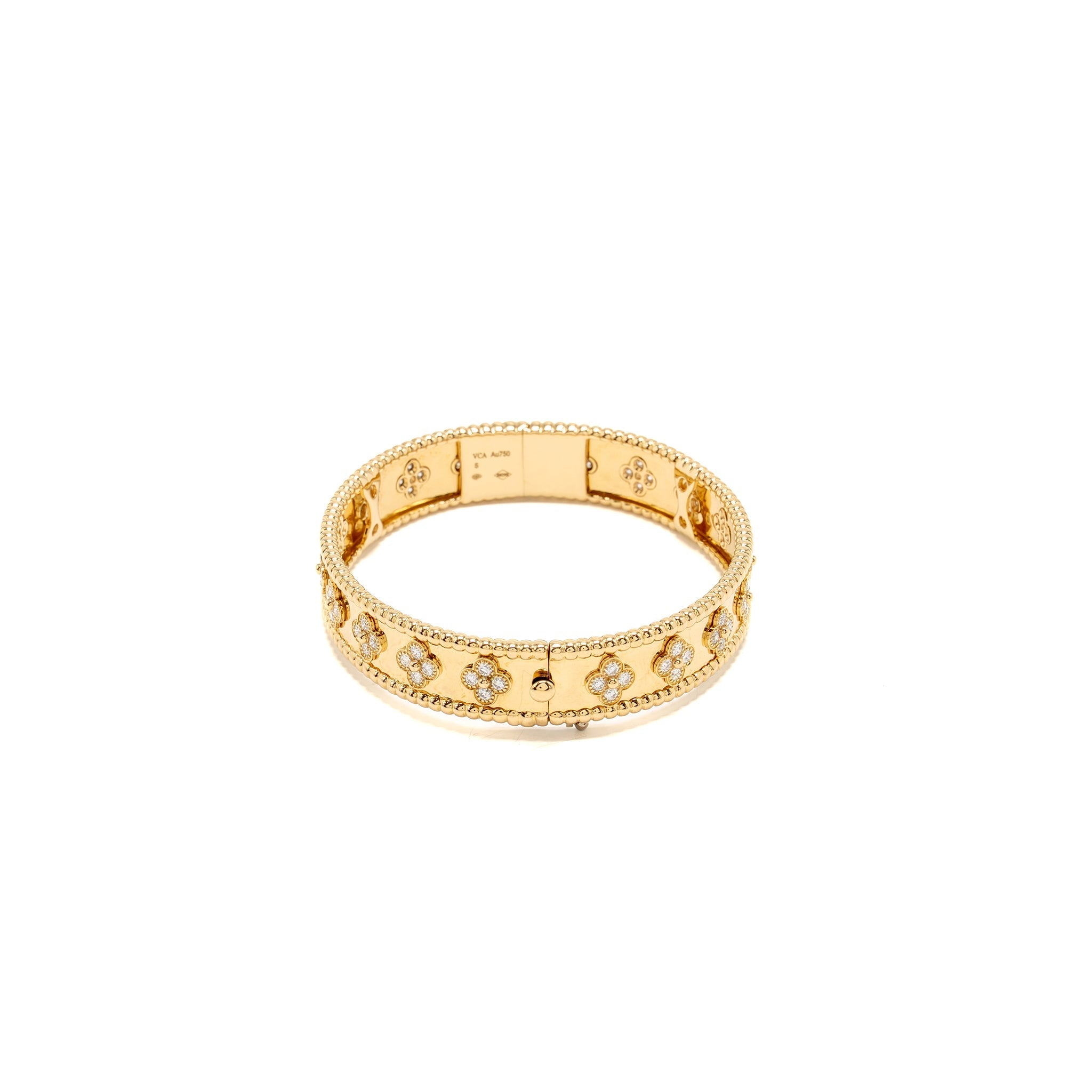 VAN CLEEF AND ARPELS PERLÉE CLOVERS BRACELET YELLOW GOLD, DIAMOND