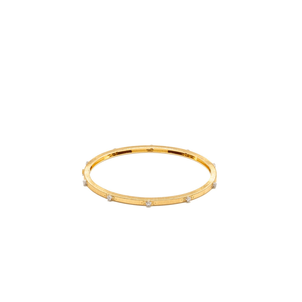 BUCCELLATI MACRI CLASSICA BANDED BRACELET YELLOW AND WHITE GOLD/DIAMONDS