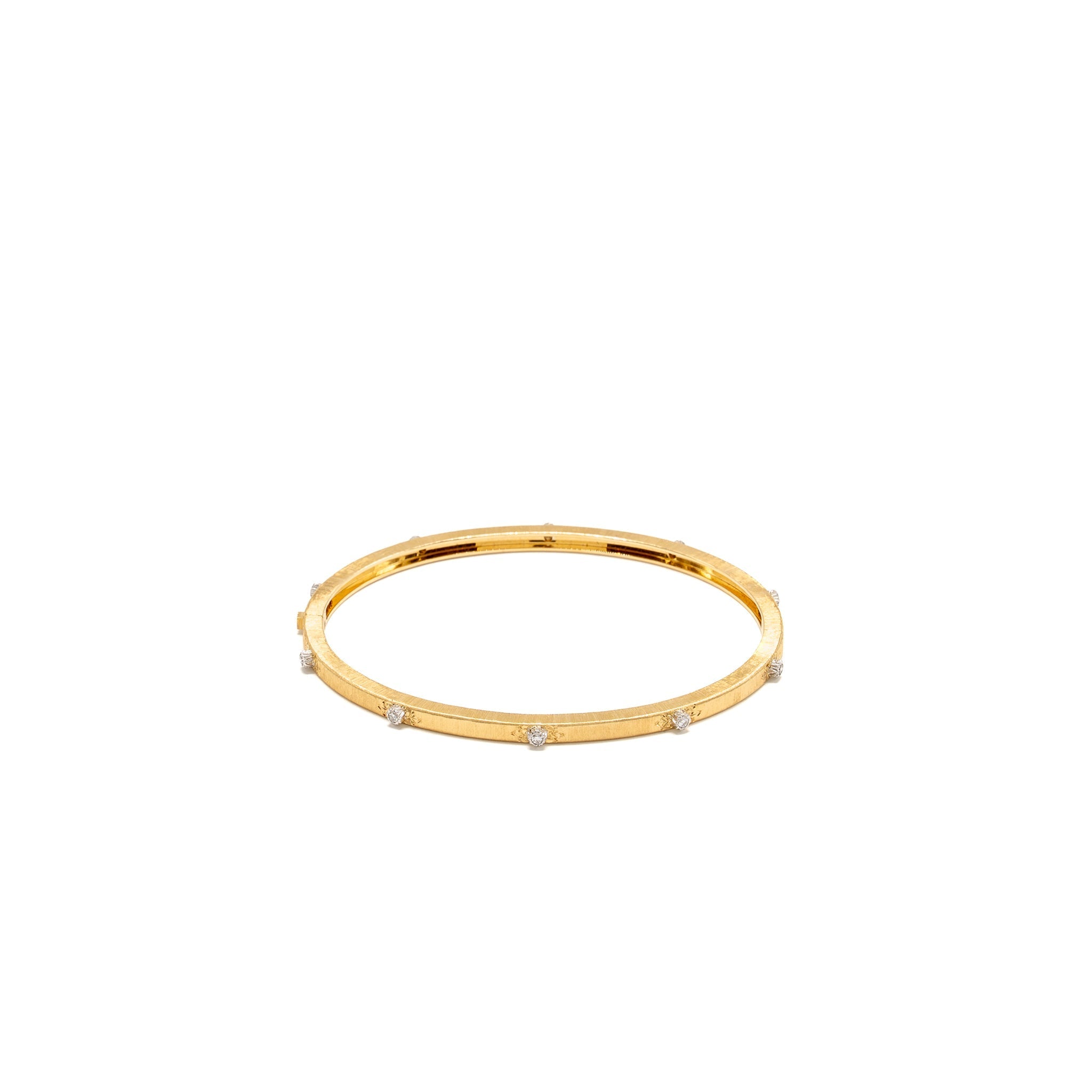BUCCELLATI MACRI CLASSICA BANDED BRACELET YELLOW AND WHITE GOLD/DIAMONDS
