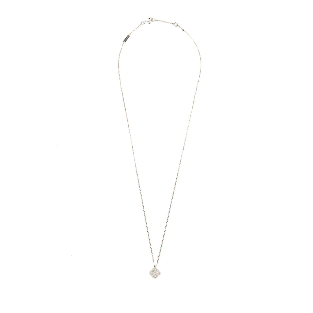 VAN CLEEF & ARPELS SWEET ALHAMBRA PENDANT WHITE GOLD DIAMONDS