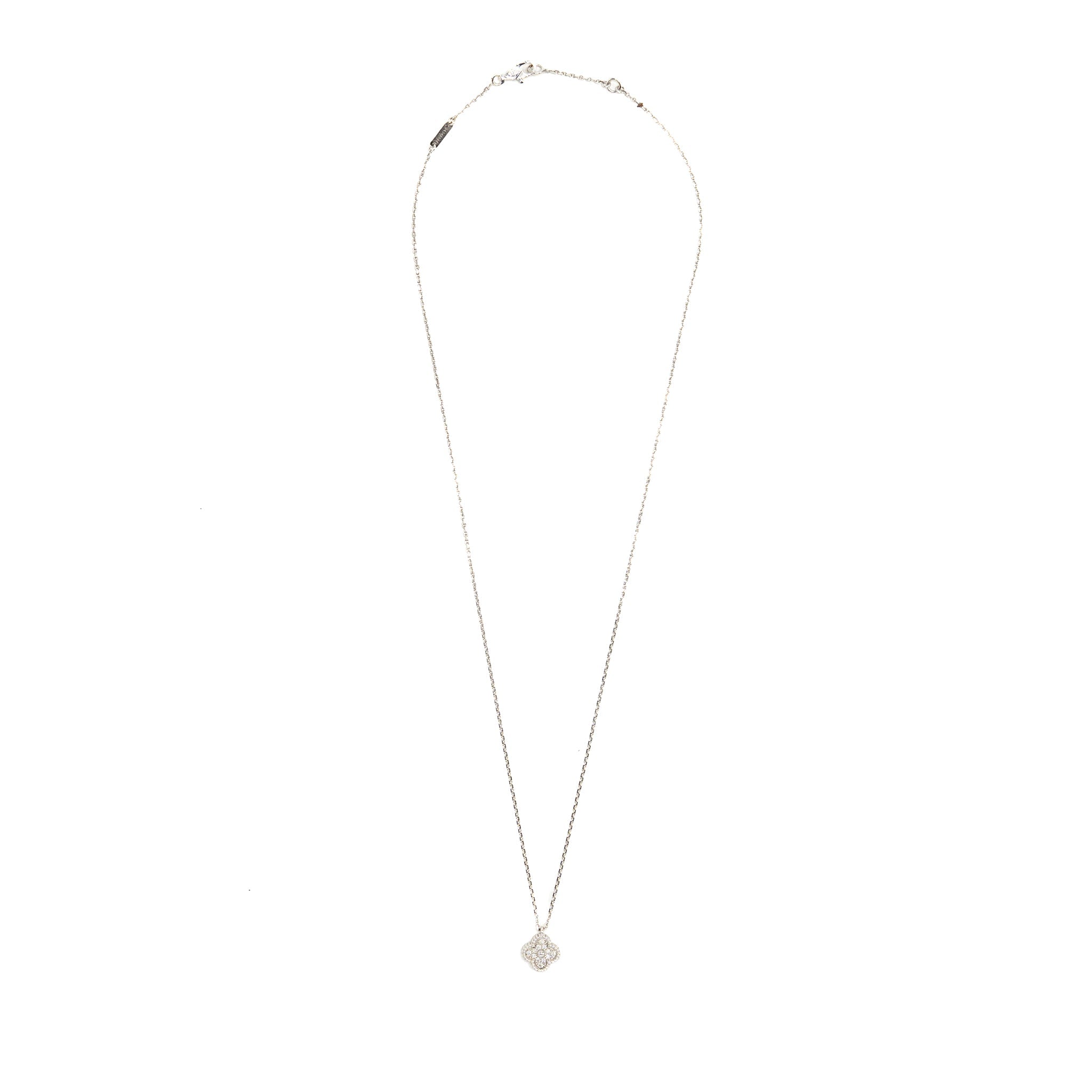 VAN CLEEF & ARPELS SWEET ALHAMBRA PENDANT WHITE GOLD DIAMONDS