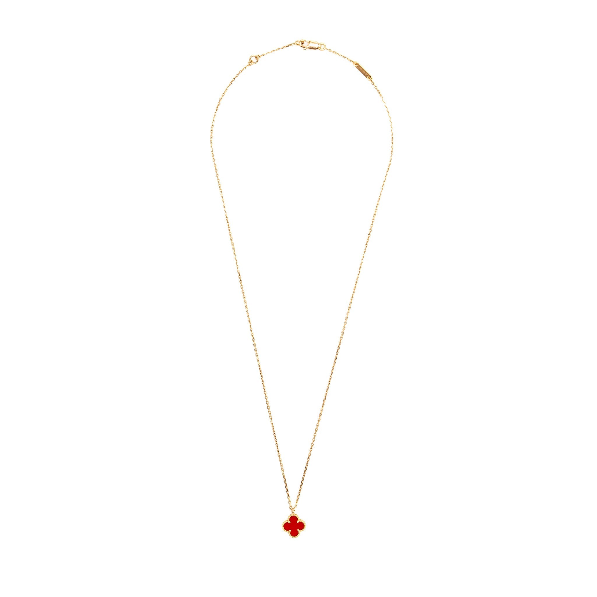 VAN CLEEF & ARPELS SWEET ALHAMBRA PENDANT CARNELIAN ROSE GOLD