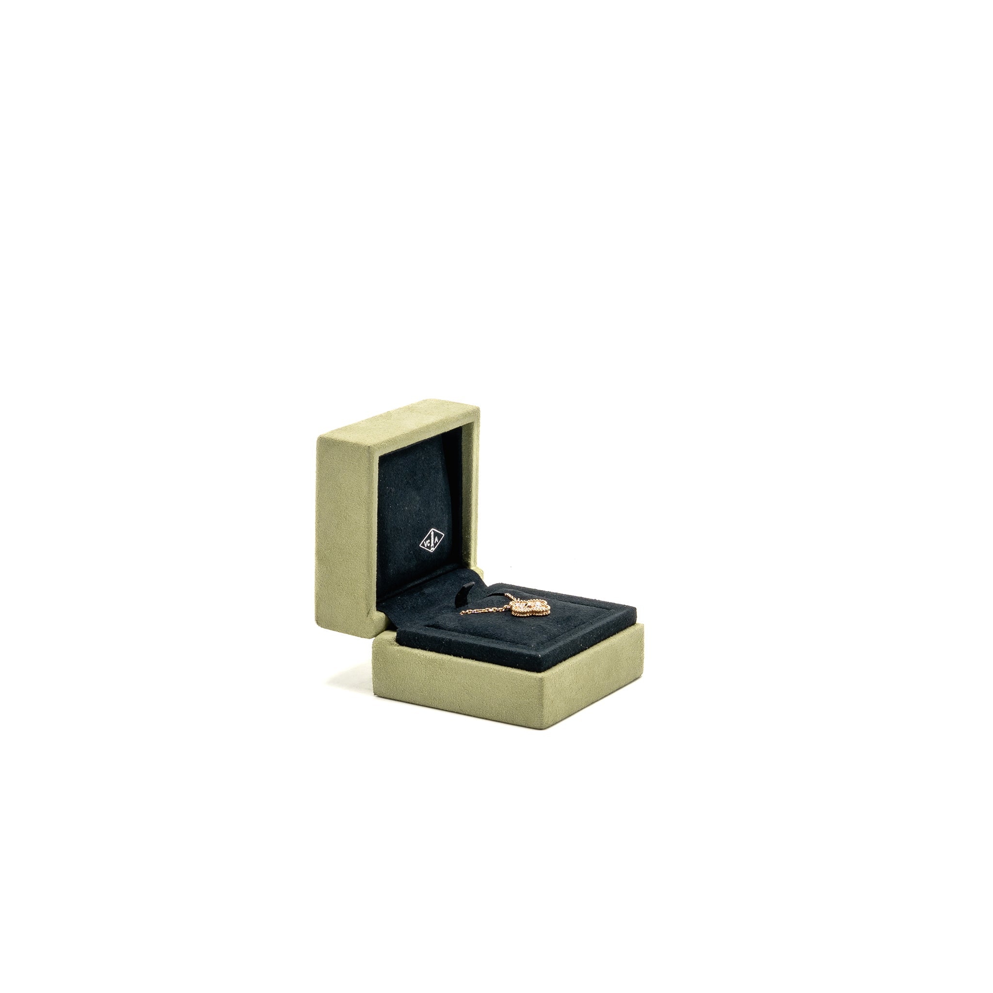 VAN CLEEF & ARPELS VINTAGE ALHAMBRA PENDANT ROSE GOLD DIAMONDS