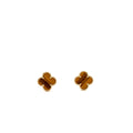 VAN CLEEF AND ARPELS VINTAGE ALHAMBRA EARRINGS YELLOW GOLD TIGER’S EYE