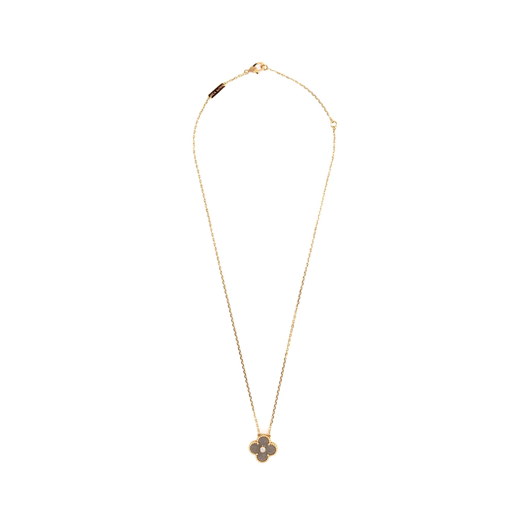 VAN CLEEF AND ARPELS 2023 HOLIDAY LIMITED PENDANT SILVER OBSIDIAN / ROSE GOLD / DIAMOND