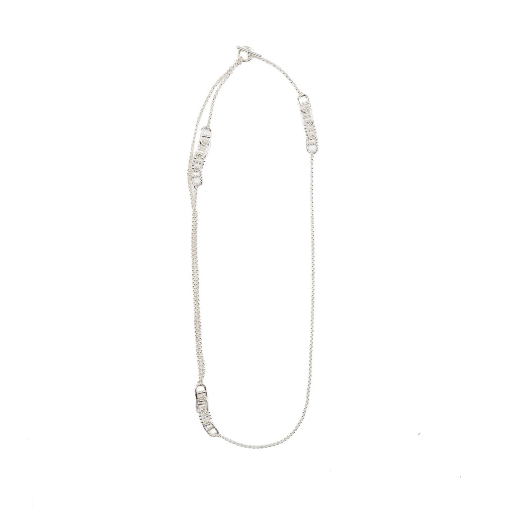 HERMES 80CM CHAINE D'ANCRE ALEA II LONG NECKLACE STERLING SILVER
