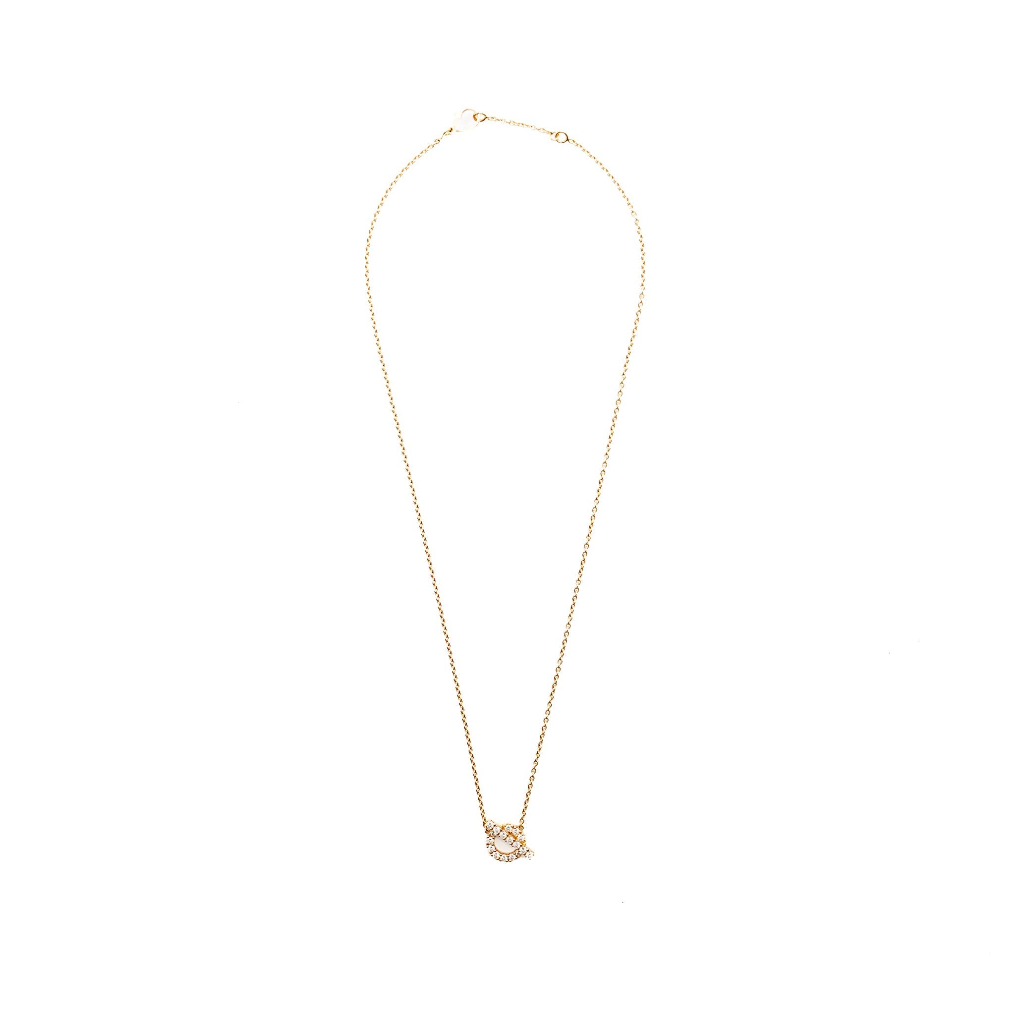 HERMES FINESSE PENDANT ROSE GOLD, DIAMONDS
