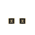 CHANEL SQUARE CC LOGO EARRINGS GOLD TONE