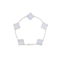 VAN CLEEF & ARPELS VINTAGE ALHAMBRA BRACELET, 5 MOTIFS CHALCEDONY WHITE GOLD