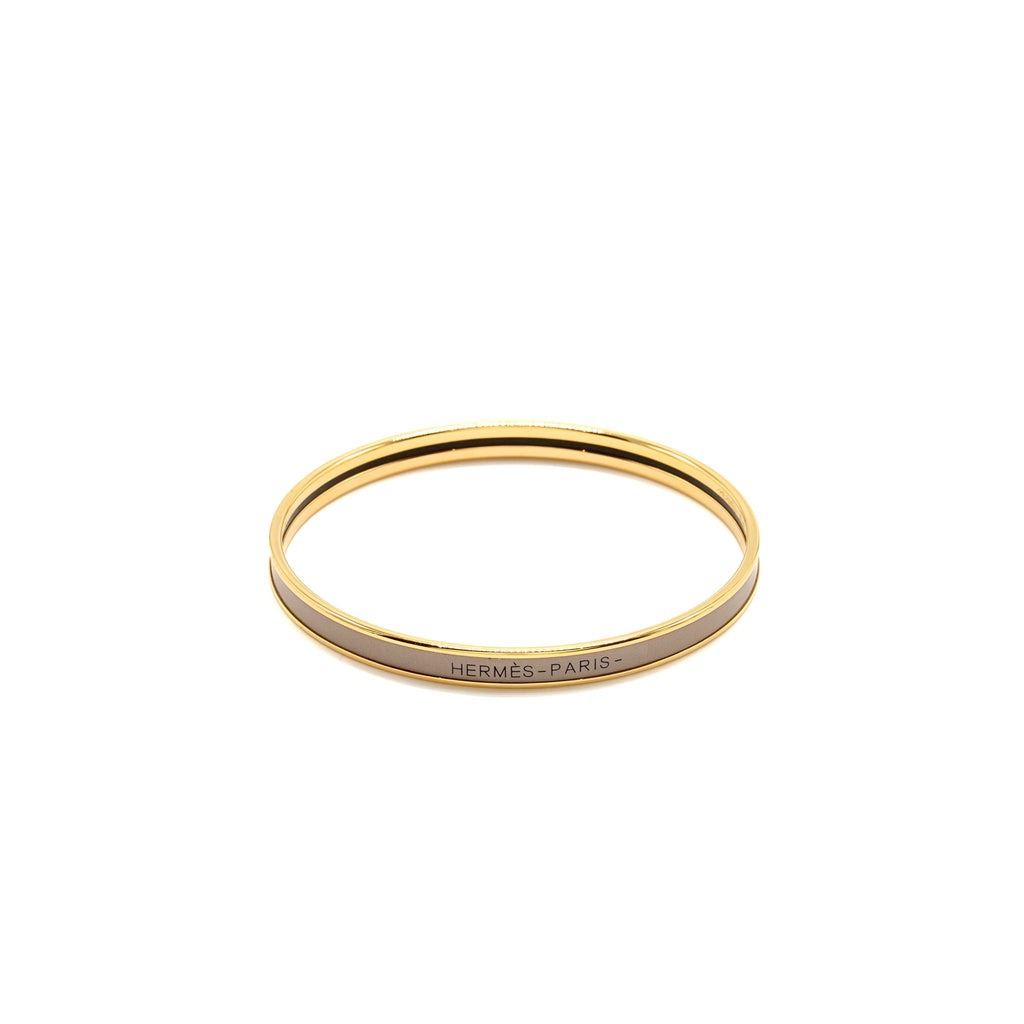HERMES UNI BANGLE MARRON GLACE GHW