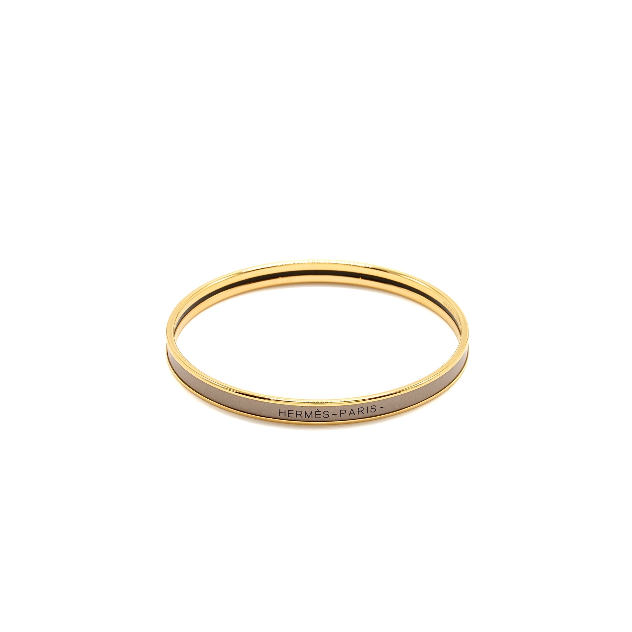 HERMES UNI BANGLE MARRON GLACE GHW
