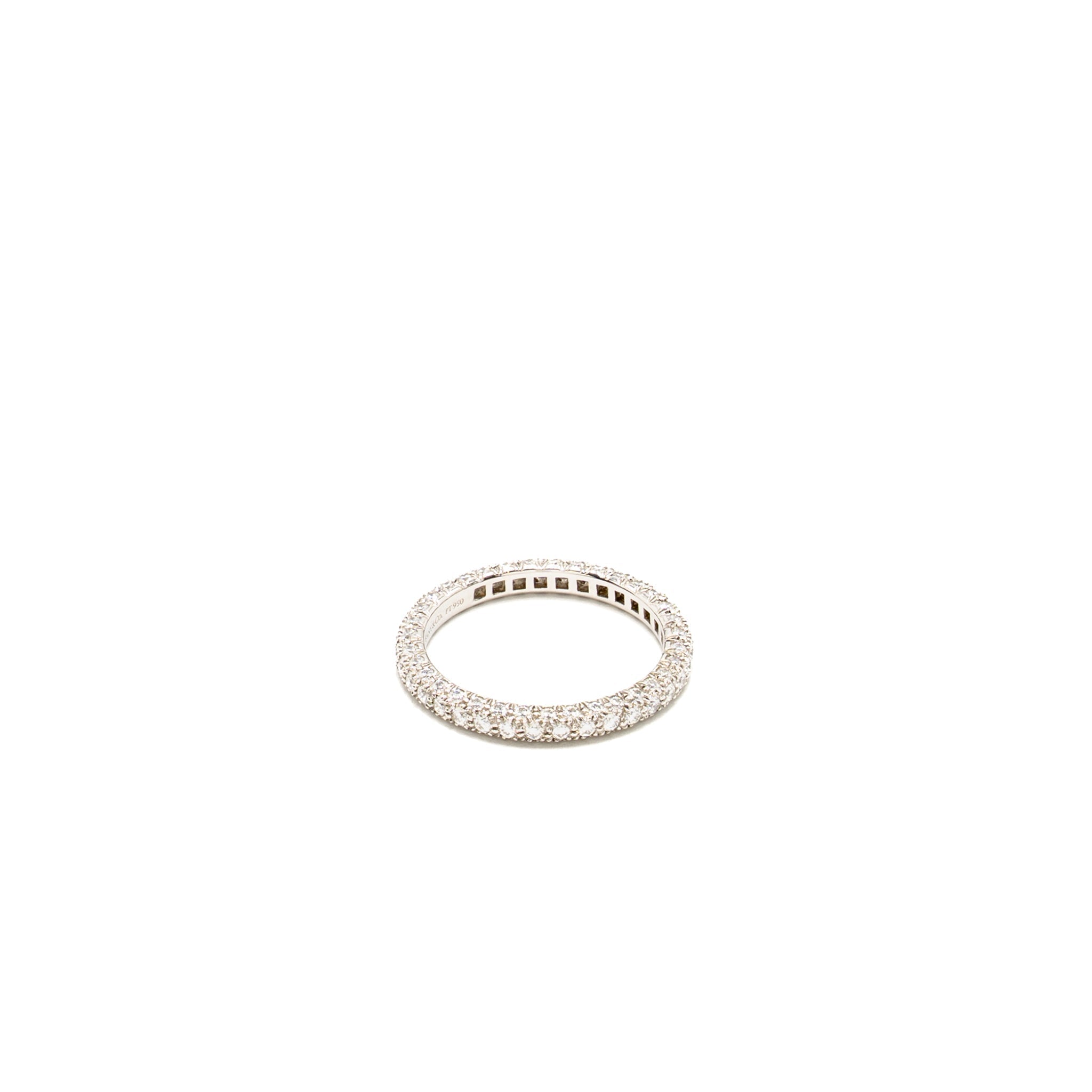 TIFFANY NARROW ETOILE BAND RING PLATINUM DIAMONDS PAVE