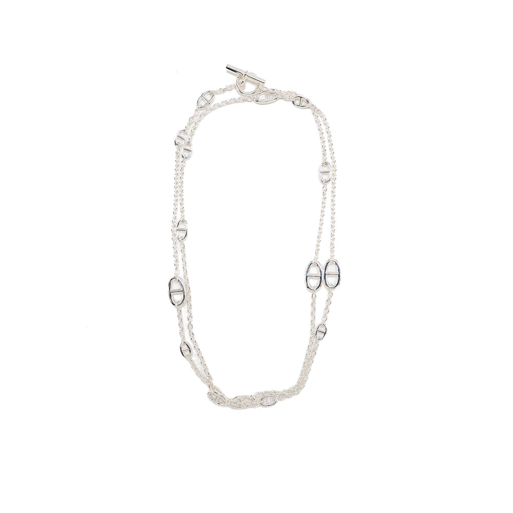 HERMES 120CM FARANDOLE LONG NECKLACE STERLING SILVER