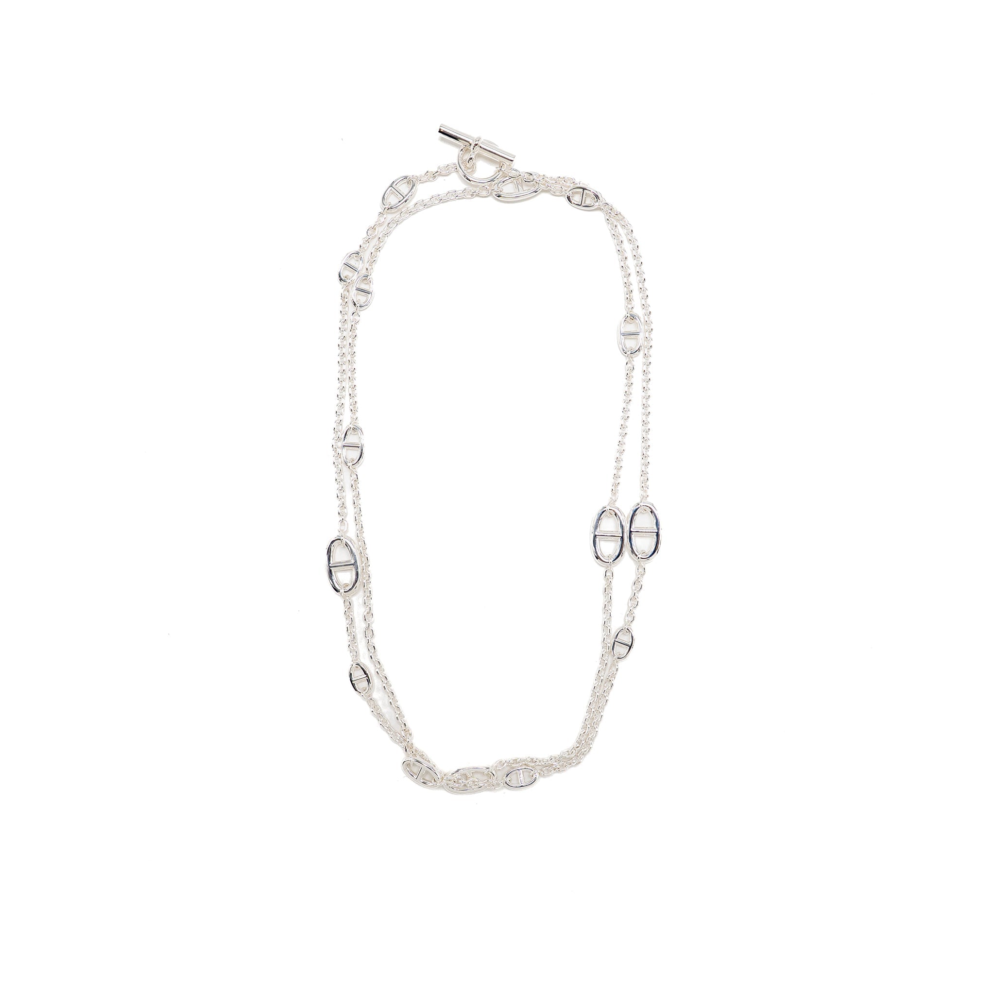 HERMES 120CM FARANDOLE LONG NECKLACE STERLING SILVER